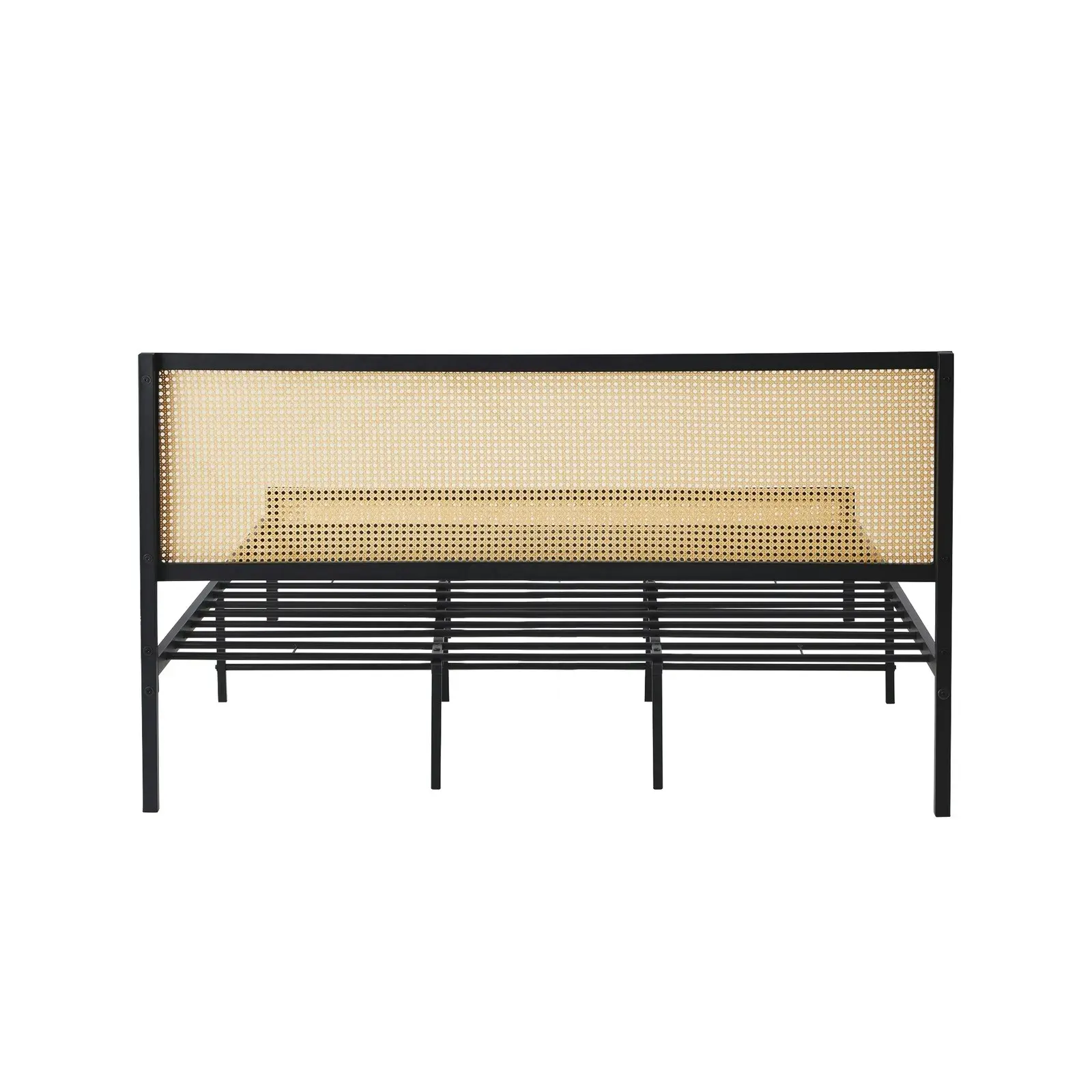 Oikiture Metal Bed Frame King Size Beds Base Platform Rattan