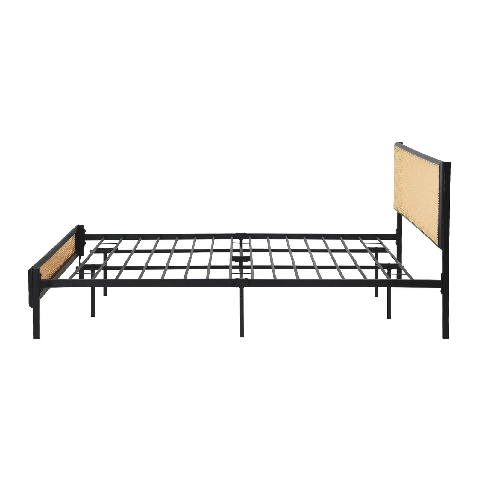 Oikiture Metal Bed Frame King Size Beds Base Platform Rattan