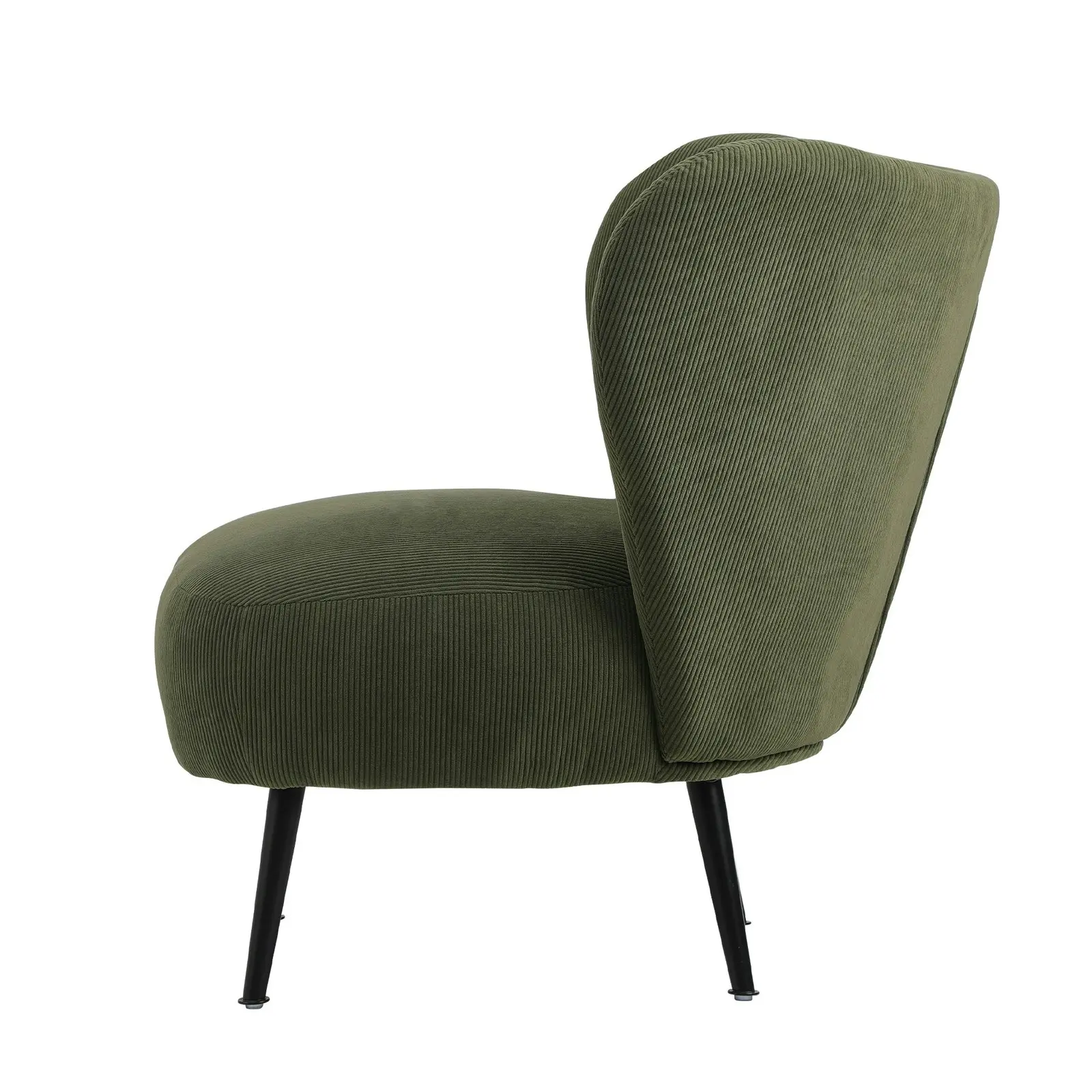 Oikiture Armchair Lounge Chair with Lumbar Pillow Wingback Velvet Green