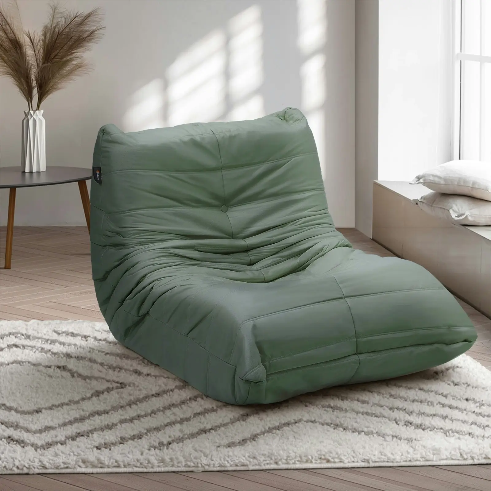 Oikiture Floor Sofa Accent Chair Lazy Couch Lounge Green