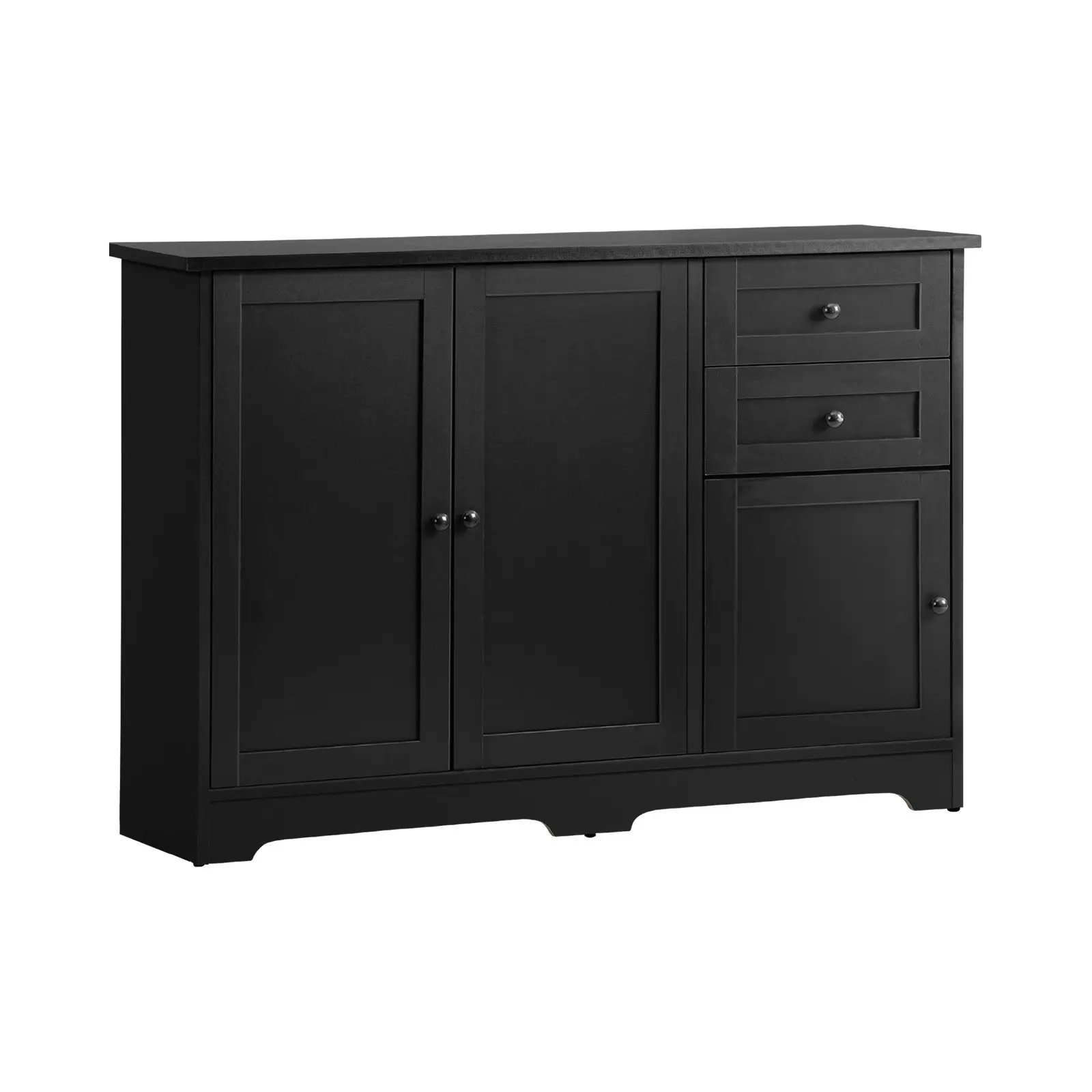 Oikiture Buffet Sideboard Storage Cabinet Cupboard Hallway Drawers Table Black