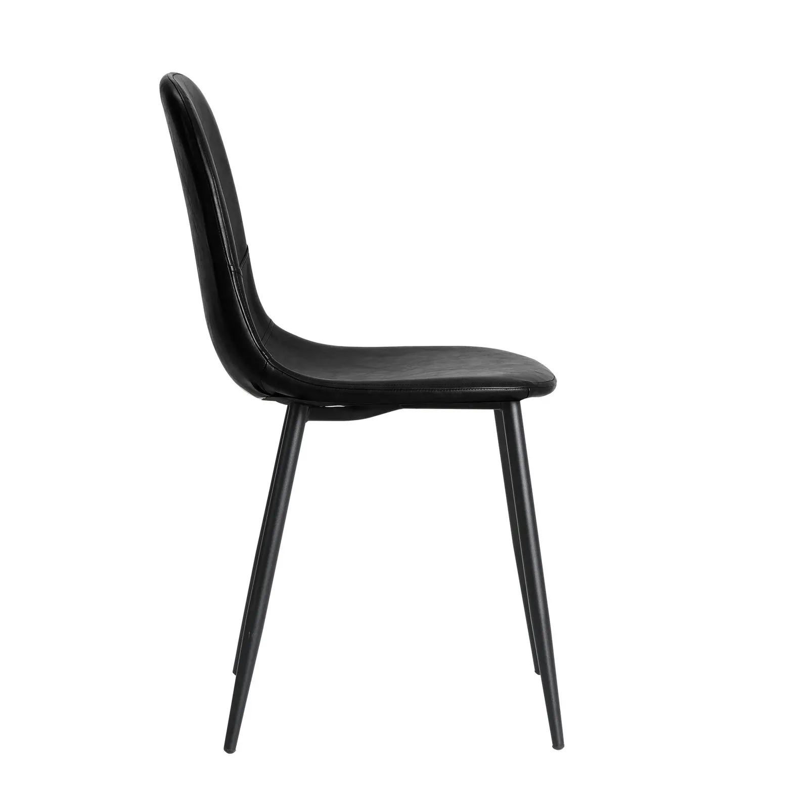 Oikiture 2x Dining Chairs Kitchen Accent Chair Lounge Room PU Leather Black