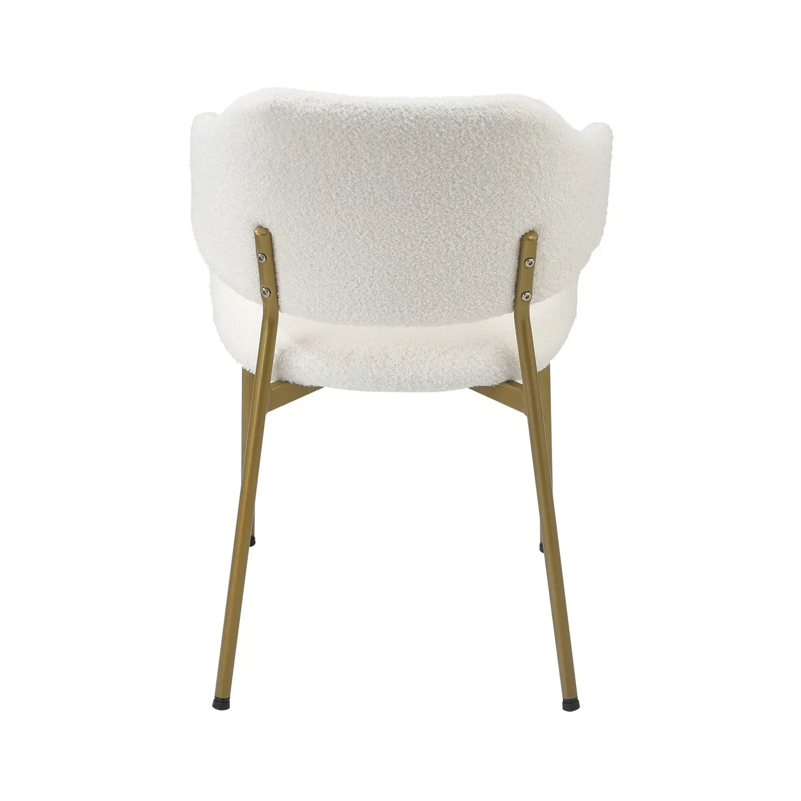 Oikiture 6x Dining Chair Accent Chairs Armchair Tub Armchairs Sherpa Gold&White