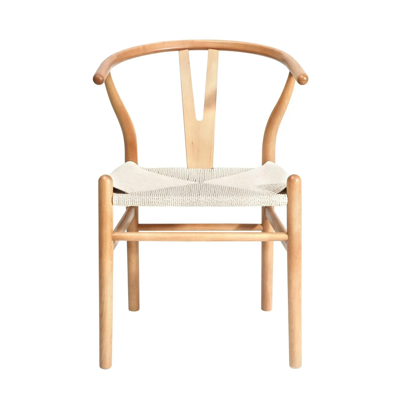 Oikiture 6x Dining Chair Wooden Hans Wegner Chair Wishbone Cafe Lounge Seat