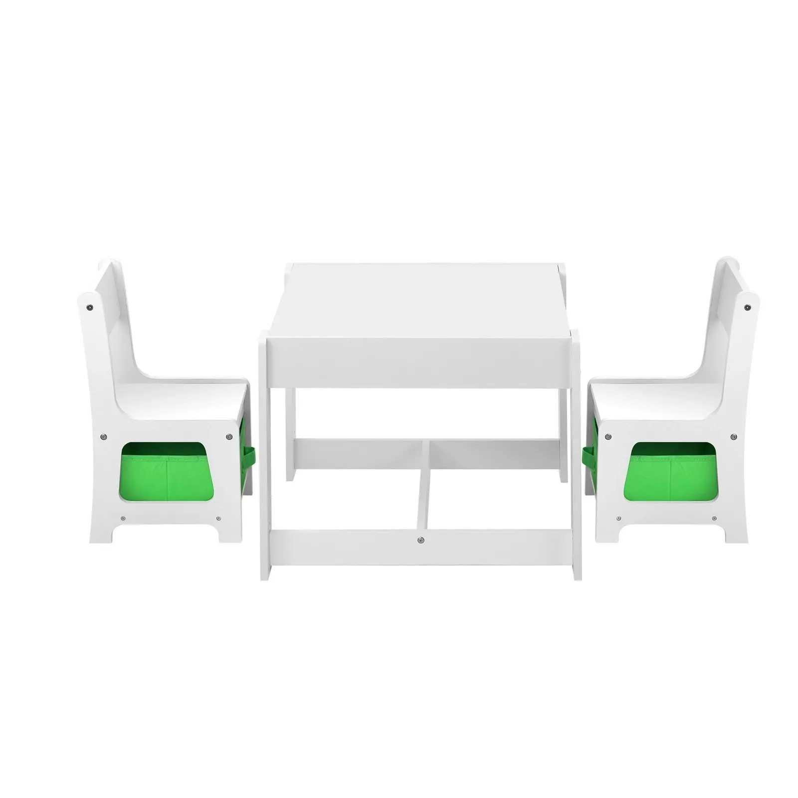 Oikiture 3-Piece Kids Table and Chair Set Multifunctional Activity Play Toys Storage Bins