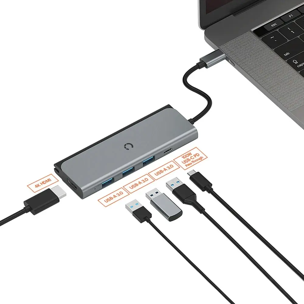 Cygnett Unite Travelmate Usb-c Hub For Charging - Black