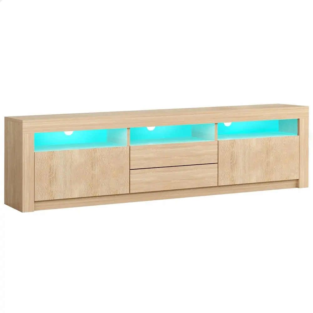 Alfordson Entertainment Unit TV Cabinet Stand LED RGB Storage180cm Oak