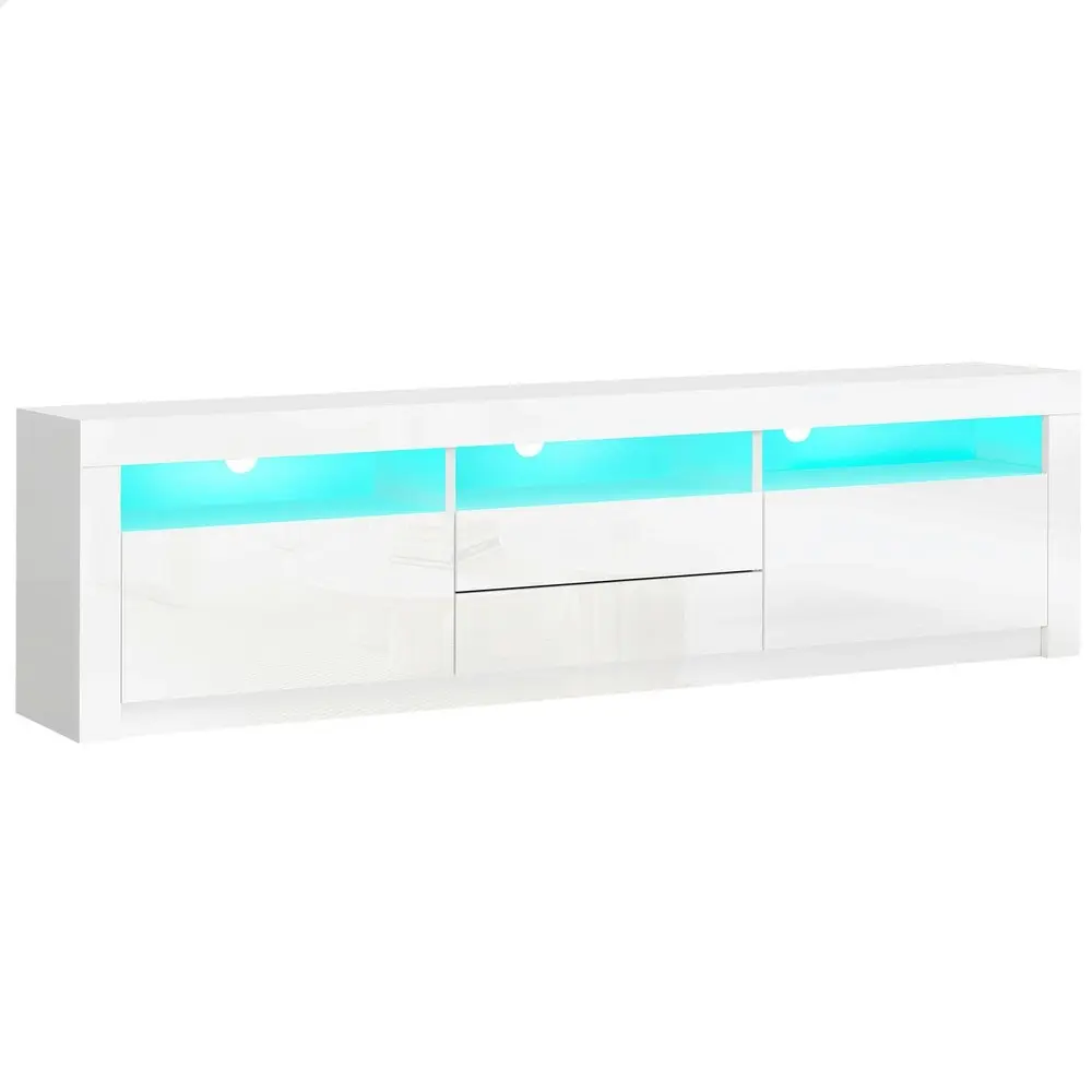 Alfordson Entertainment Unit TV Cabinet Stand LED RGB Gloss 180cm White