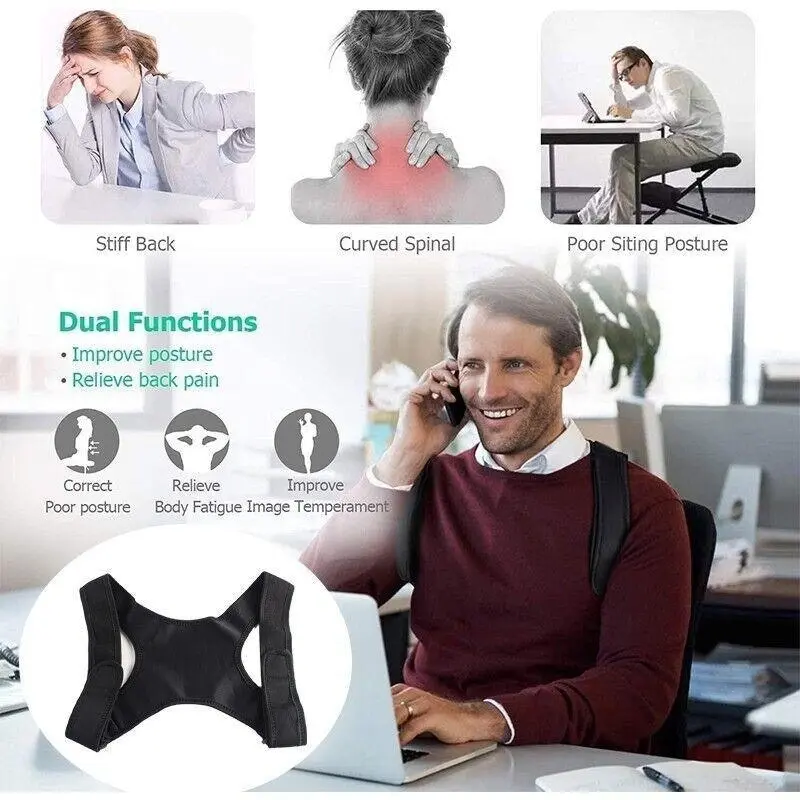 Posture Corrector Women Men Shoulder Brace Back Support Strap Belt Adjustable