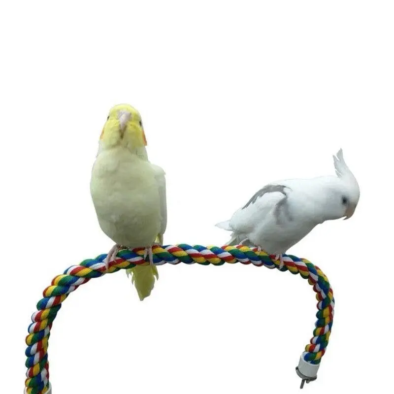 Pet Bird Rope Perches Parrot Colourful Cage Comfy Perch Bungees For Birds Toy Au