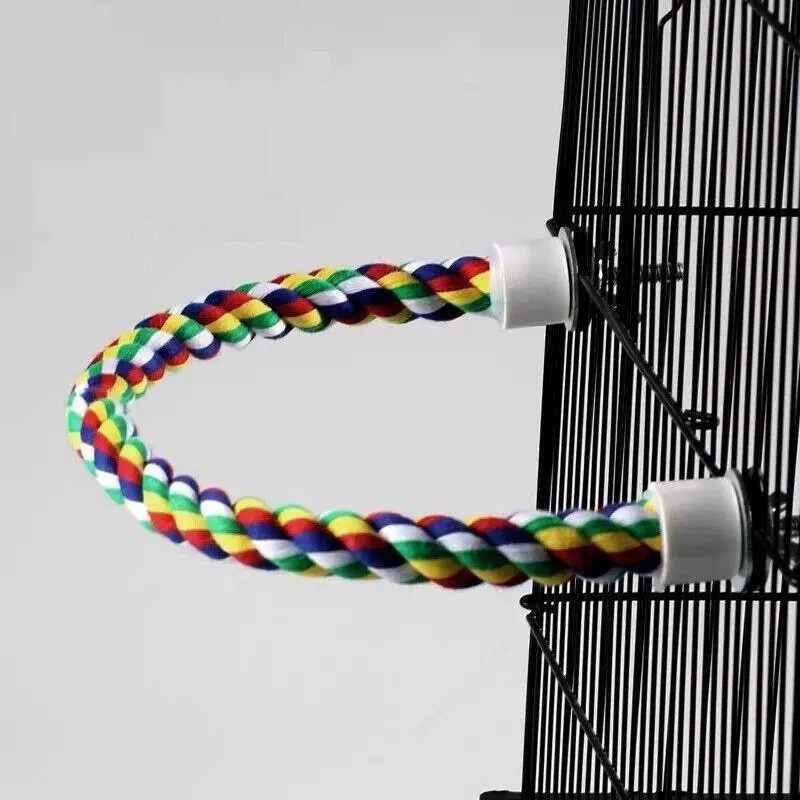 Pet Bird Rope Perches Parrot Colourful Cage Comfy Perch Bungees For Birds Toy Au