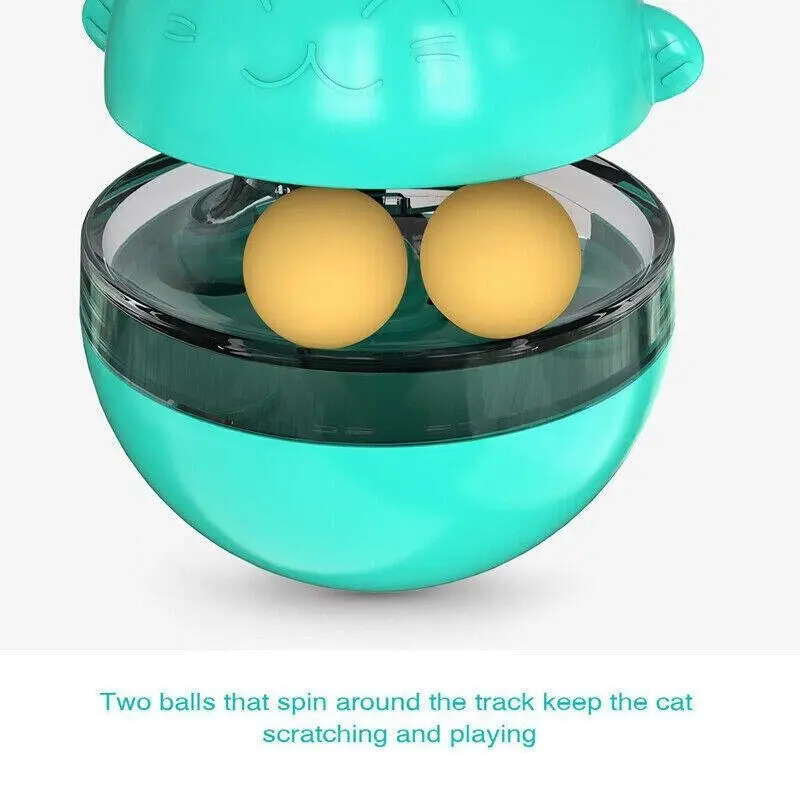 Cat Treat Dispenser Toy Ball Kitten Selfplay Interactive Tumbler Multifunction