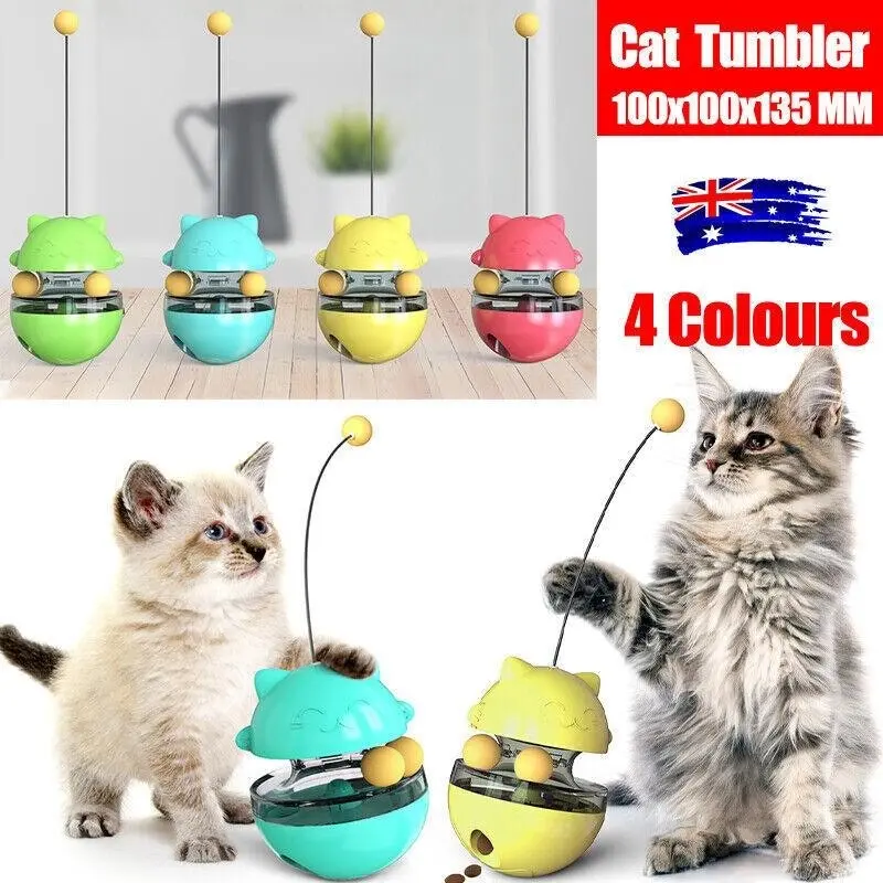 Cat Treat Dispenser Toy Ball Kitten Selfplay Interactive Tumbler Multifunction