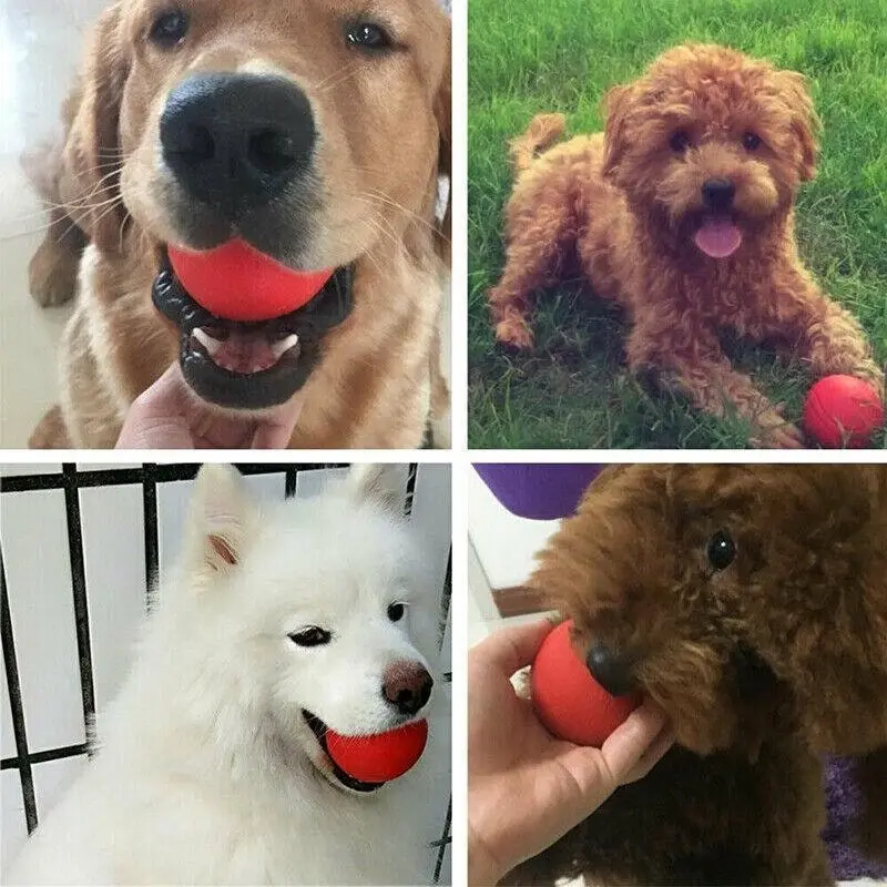 2Pcs Solid Training Rubber Ball Pet Puppy Dog Chew Play Fetch Bite Toy