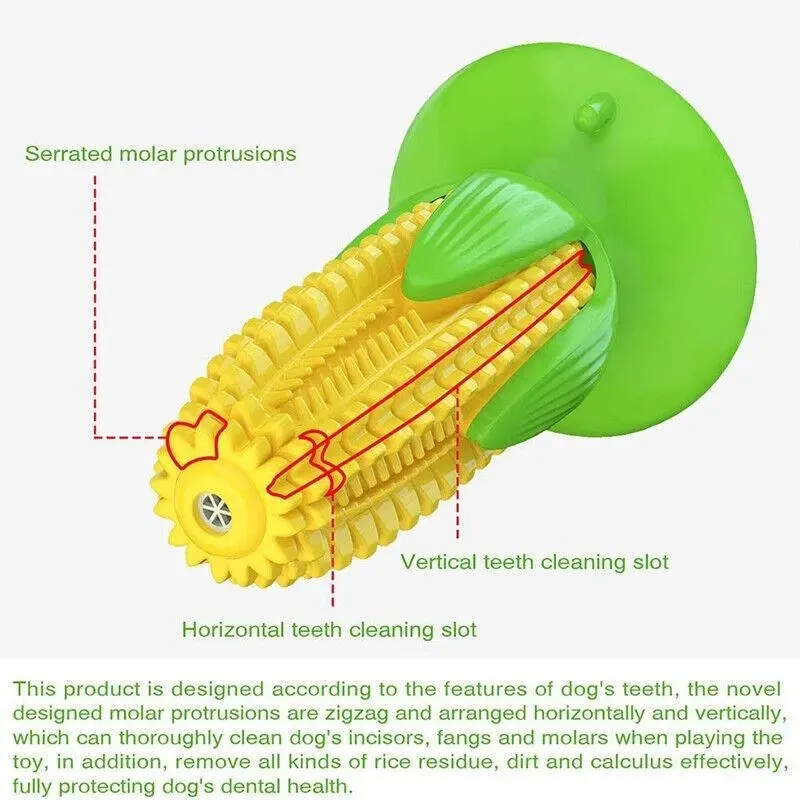 Dog Squeaky Chew Toys Teeth Clean Stick Corn Pet Dental Toothbrush Molar Stock