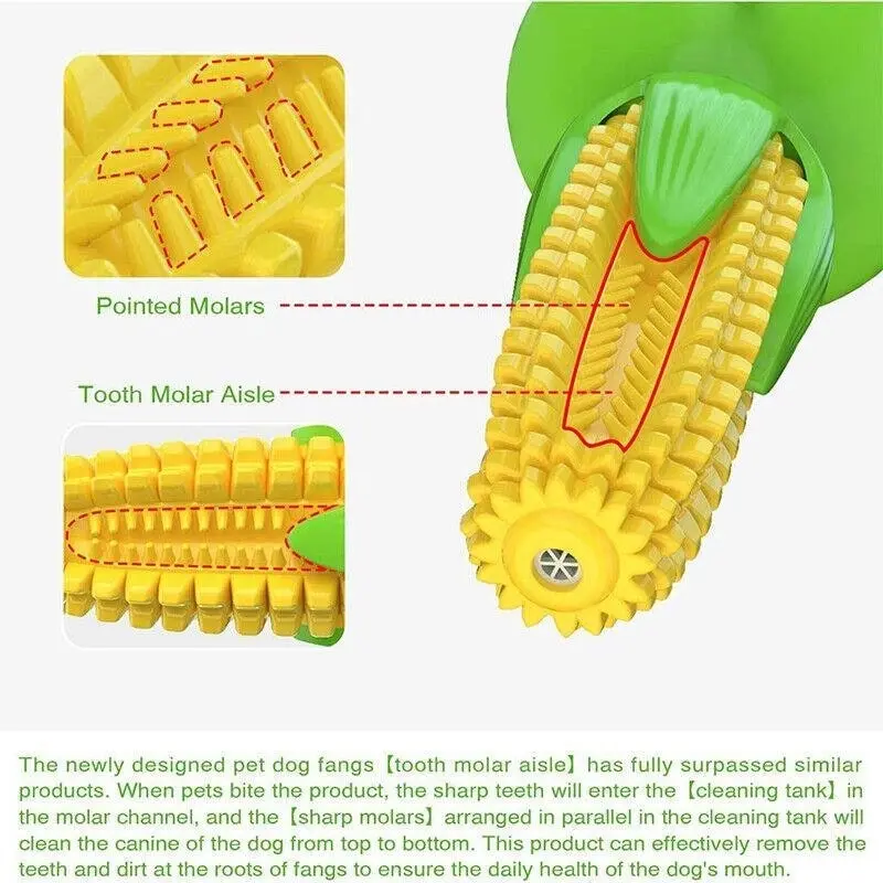Dog Squeaky Chew Toys Teeth Clean Stick Corn Pet Dental Toothbrush Molar Stock