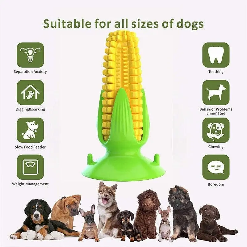 Dog Squeaky Chew Toys Teeth Clean Stick Corn Pet Dental Toothbrush Molar Stock