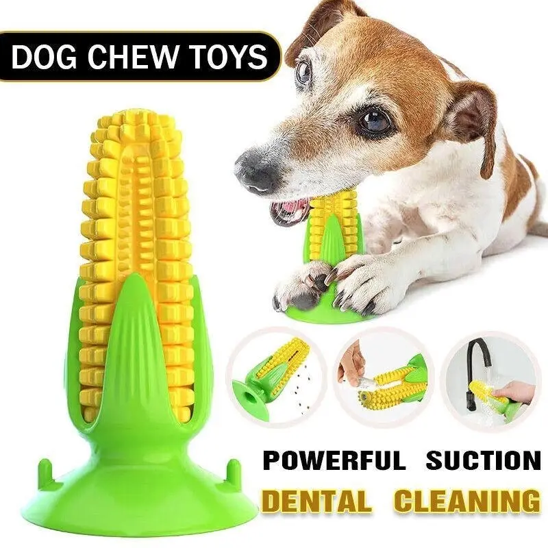 Dog Squeaky Chew Toys Teeth Clean Stick Corn Pet Dental Toothbrush Molar Stock