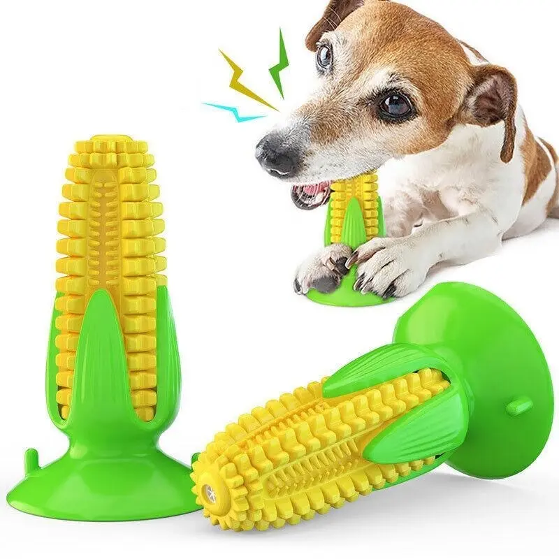 Dog Squeaky Chew Toys Teeth Clean Stick Corn Pet Dental Toothbrush Molar Stock