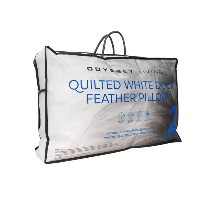 Odyysey Living 2 PACK White Duck Feather Pillow