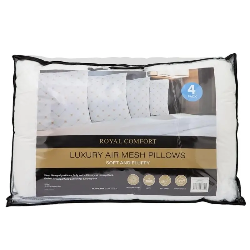 Royal Comfort Luxury Air Mesh Pillows Hotel Quality Checked Ultra Comfort FOUR PACK