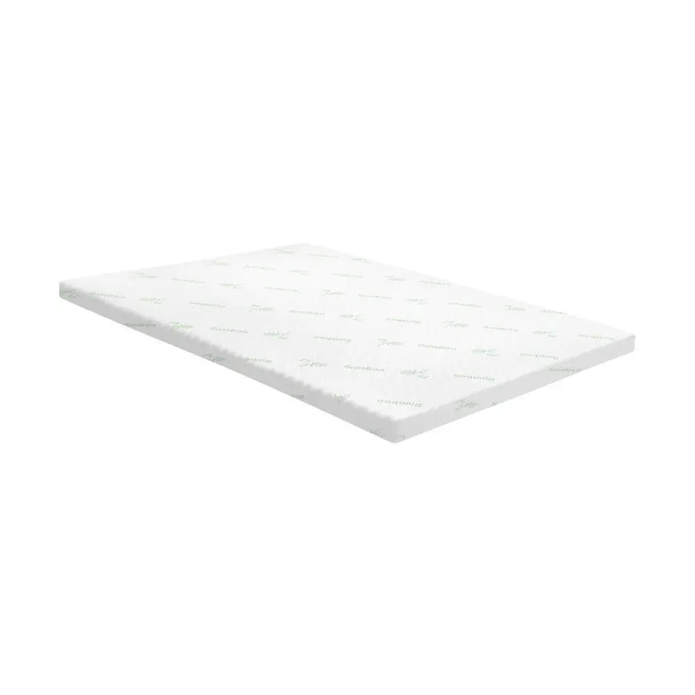 Memory Foam Mattress Topper Cool Gel Bed Bamboo Cover 7-Zone 8CM