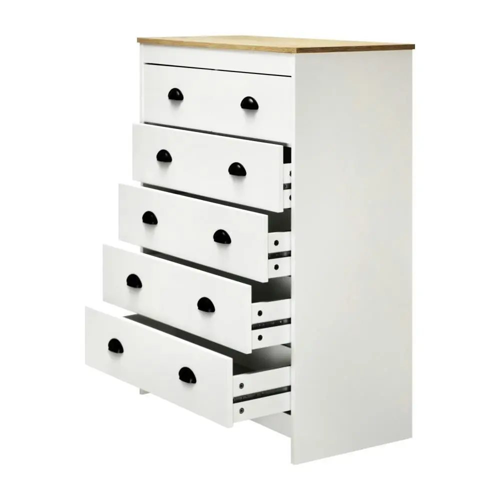 ALDO Tallboy Chest of Drawer Dresser with 6 Drawers Bedroom Storage Cabinet White