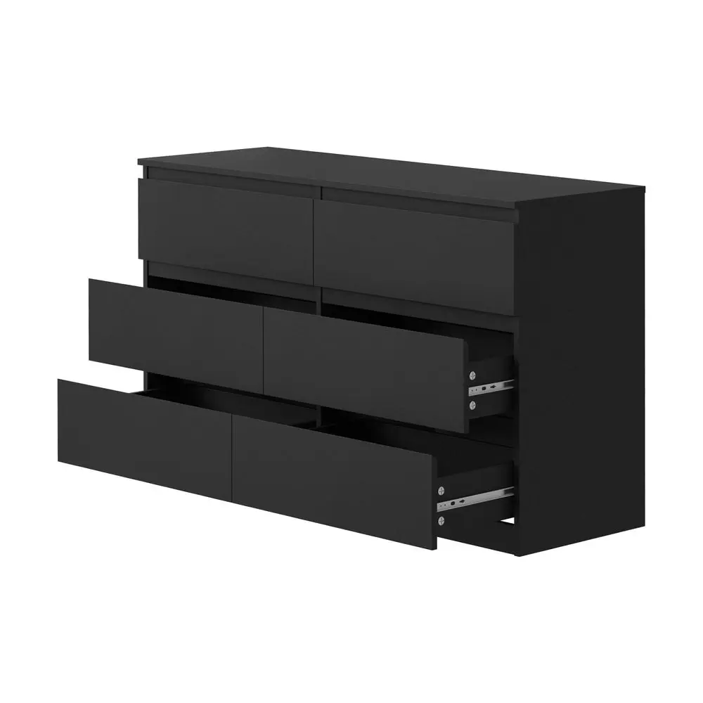 CORE 6 Chest of Drawers Lowboy Dresser Table Bedroom Black