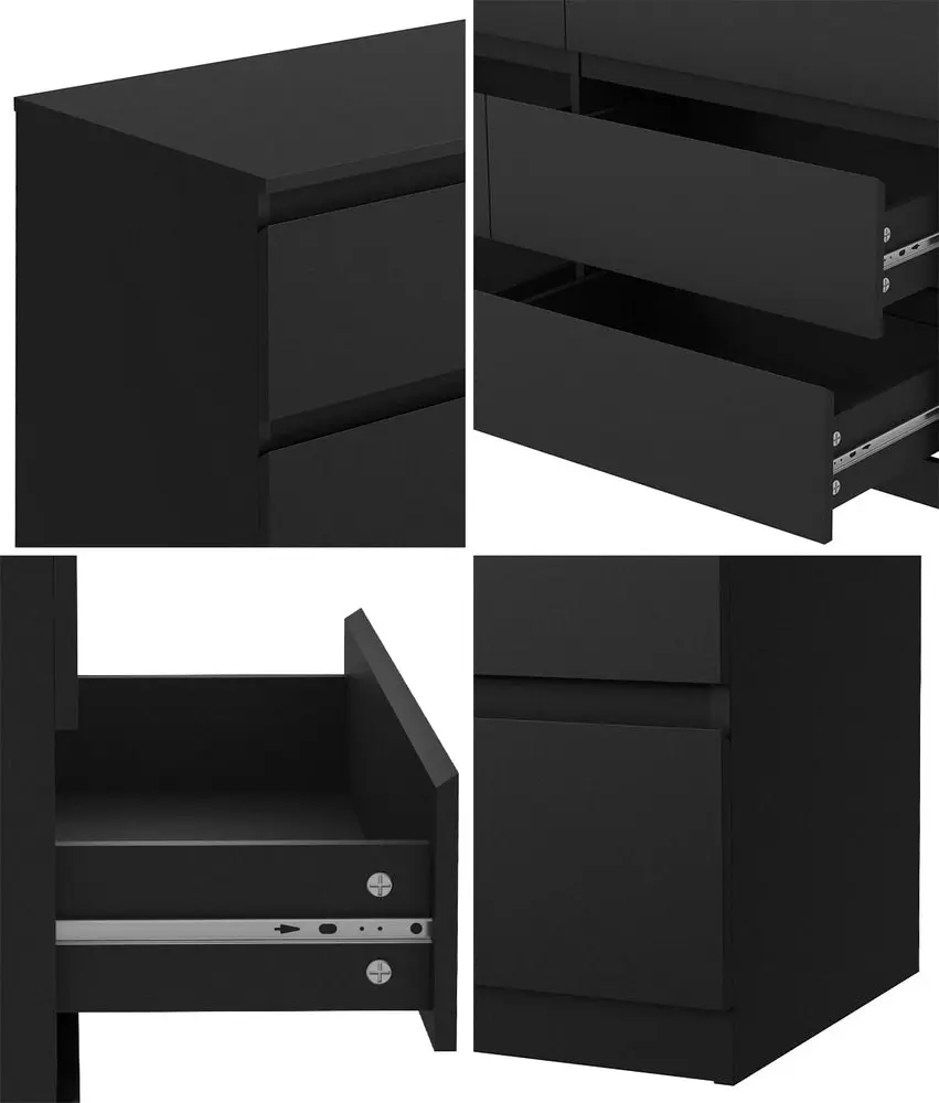 CORE 6 Chest of Drawers Lowboy Dresser Table Bedroom Black