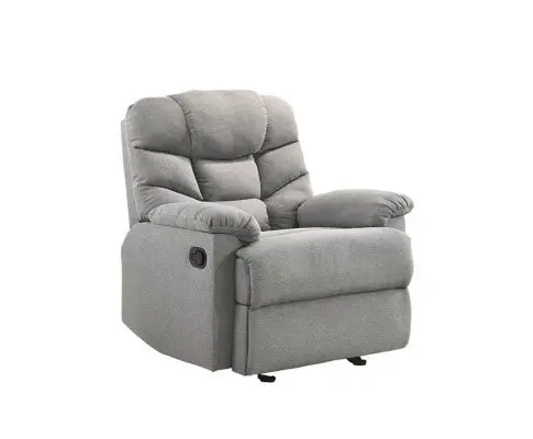 Rocking Recliner Chair Swing Glider Light Grey Fabric