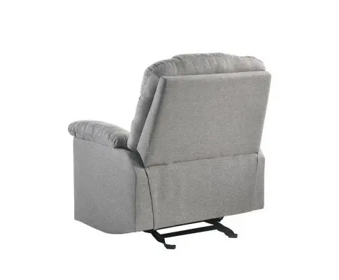 Rocking Recliner Chair Swing Glider Light Grey Fabric