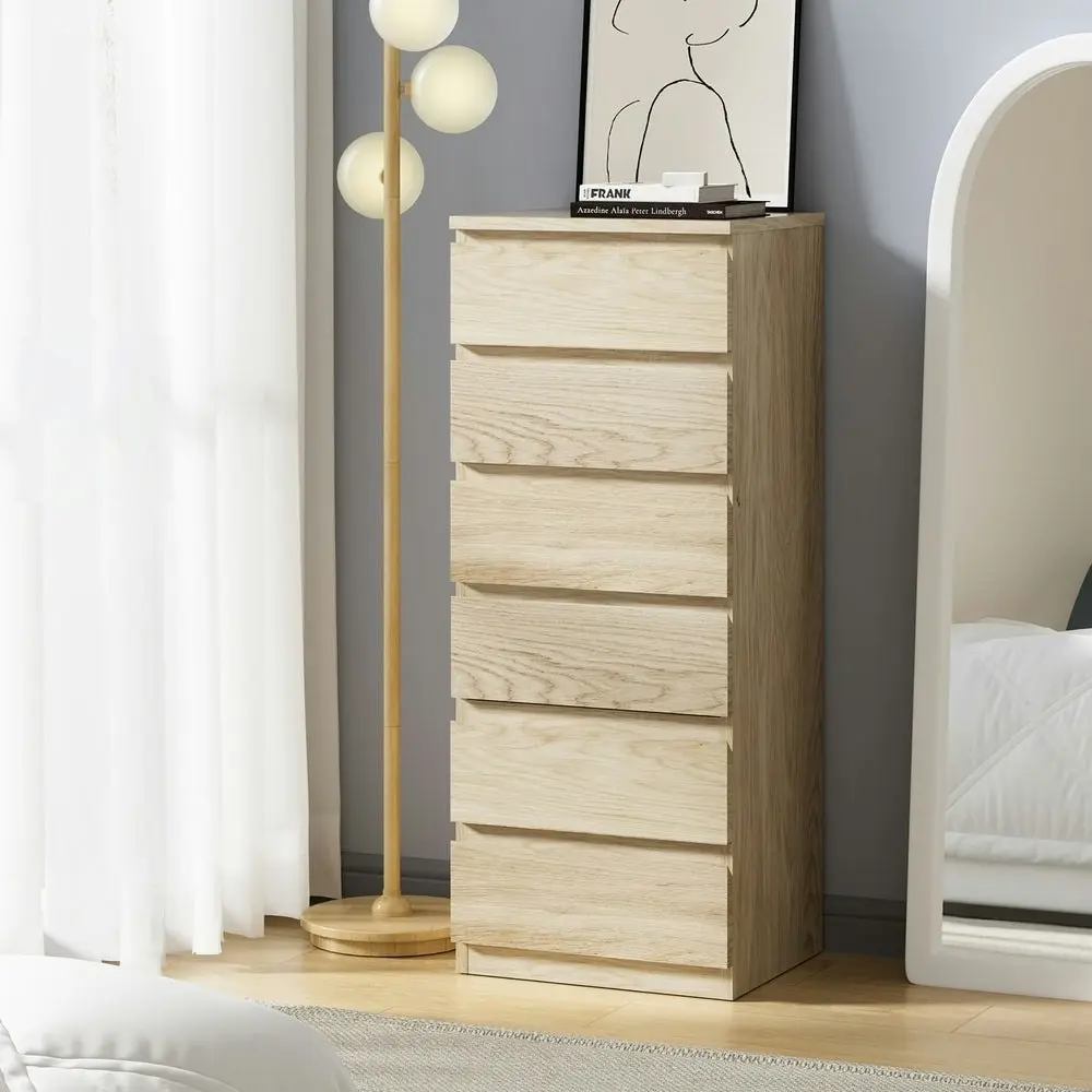 TEE 6 Chest of Drawers Lowboy Handle-Free Natural