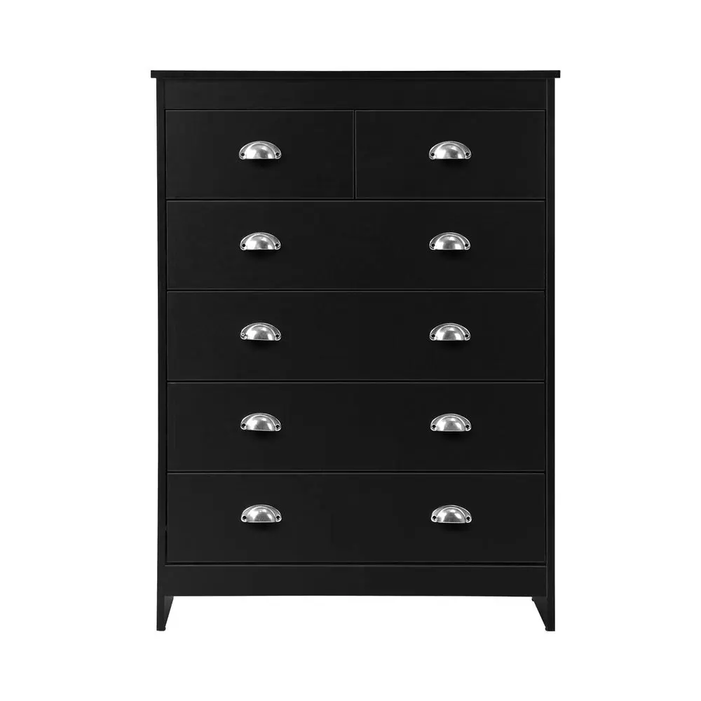 6 Chest of Drawers Tallboy Dresser Black