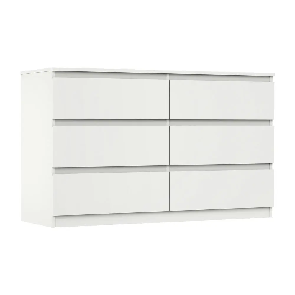 LILLY 6 Chest of Drawers Lowboy Dresser Table Bedroom White