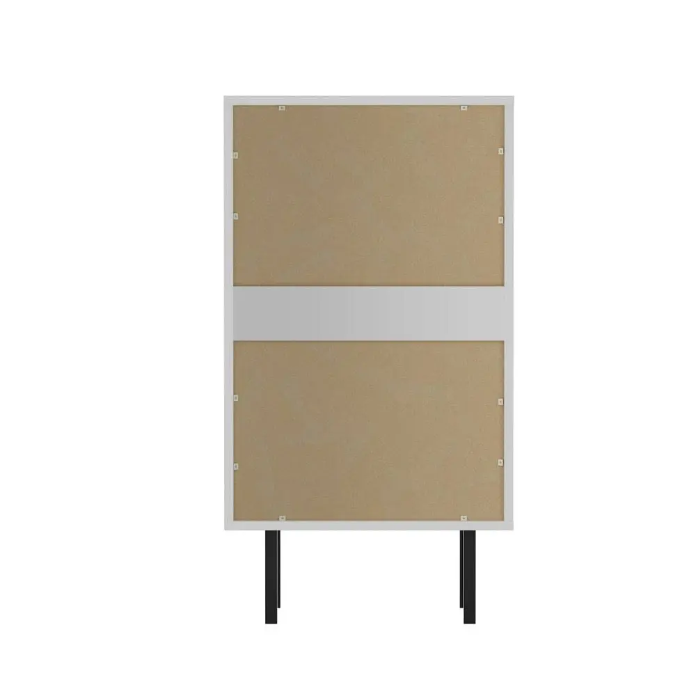 4 Chest of Drawers Tempered Glass Doors White