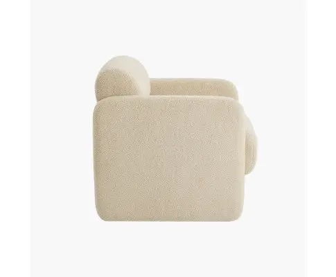 Lilah Modern Boucle Fabric Armchair - Light Sand