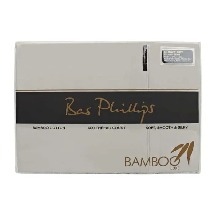 Bas Phillips Bamboo & Cotton 400TC Blend Sheet Set - SILVER