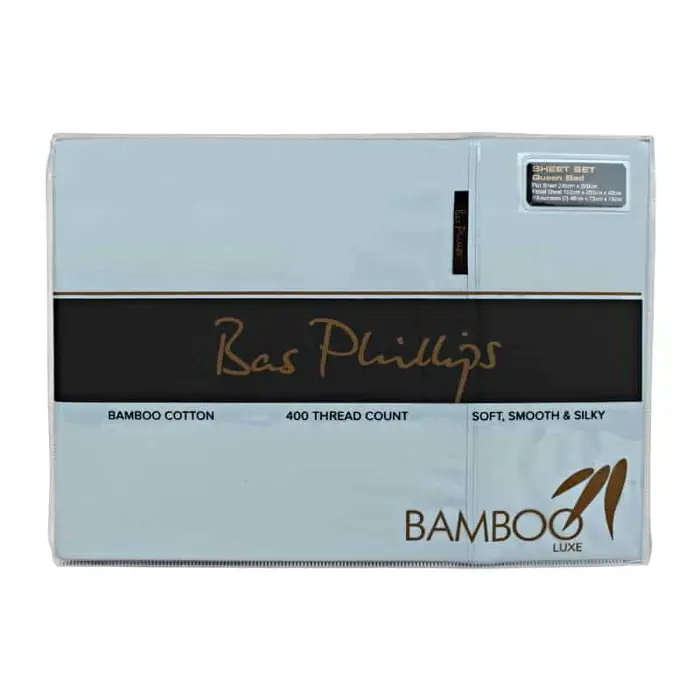 Bas Phillips Bamboo & Cotton 400TC Blend Sheet Set - BLUE DREAM