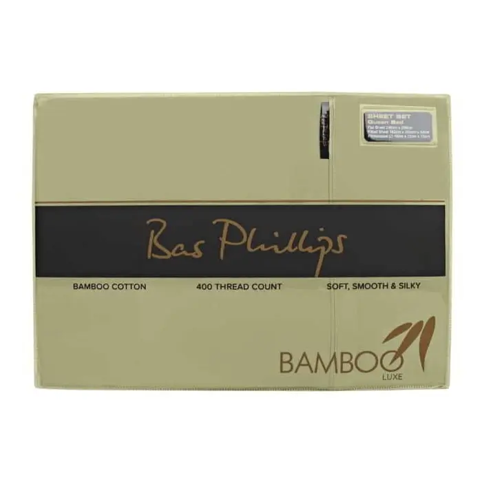 Bas Phillips Bamboo & Cotton 400TC Blend Sheet Set - OLIVE