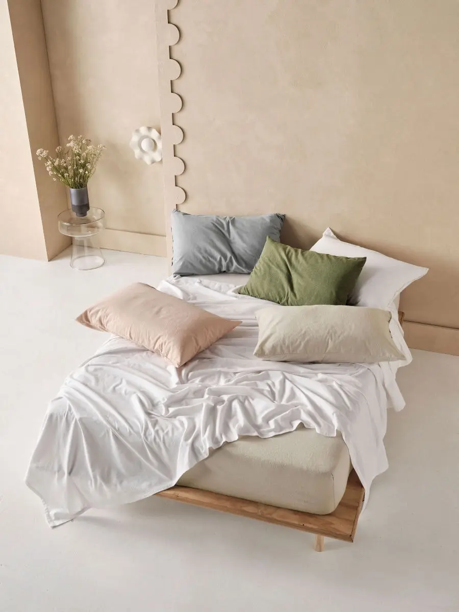 Linen House Plain Dyed Flannelette Sheet Set    White