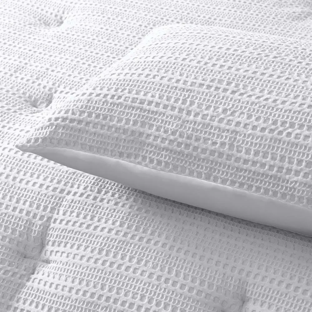 Accessorize Soho Waffle White 3 Piece Comforter Set