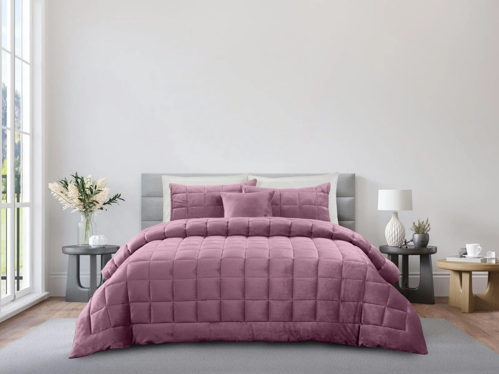 Odyssey Living Deluxe Faux Fur Comforter Set - LILAC