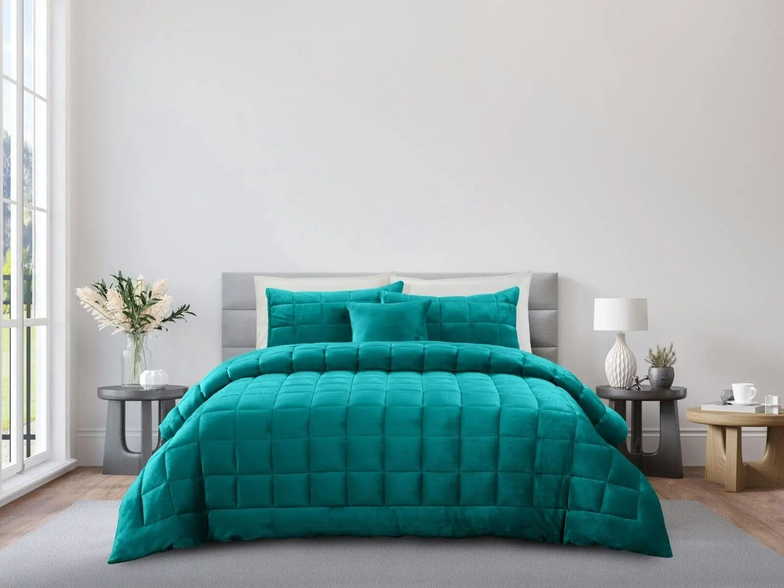 Odyssey Living Deluxe Faux Fur Comforter Set - Emerald