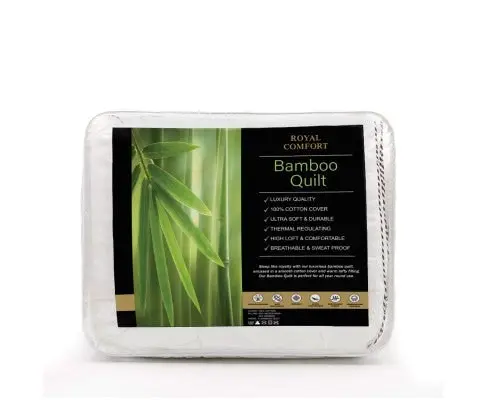 Royal Comfort Bamboo Blend Quilt 250GSM Luxury Doona Duvet 100% Cotton Cover