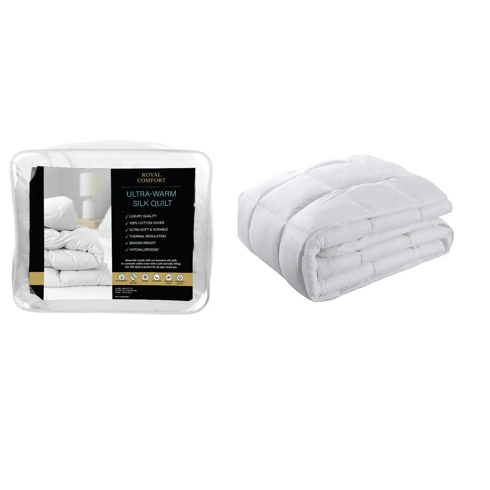 Royal Comfort Quilt Ultra Warm 800GSM Bamboo Blend Cover Duvet Bedding