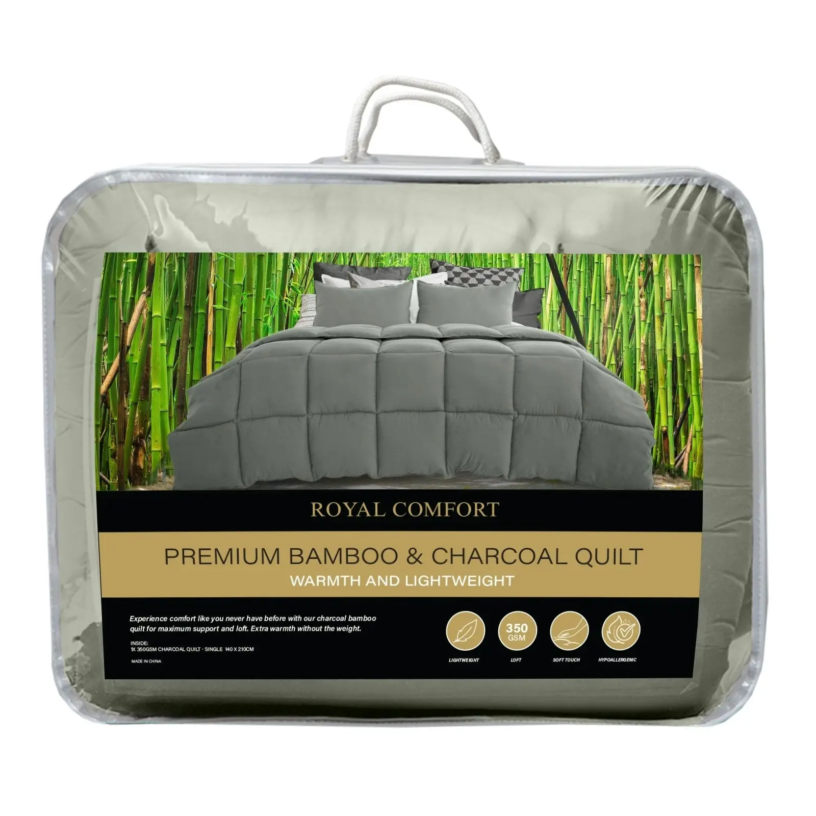 Royal Comfort 350GSM Bamboo Quilt Luxury Bedding Duvet All Seasons