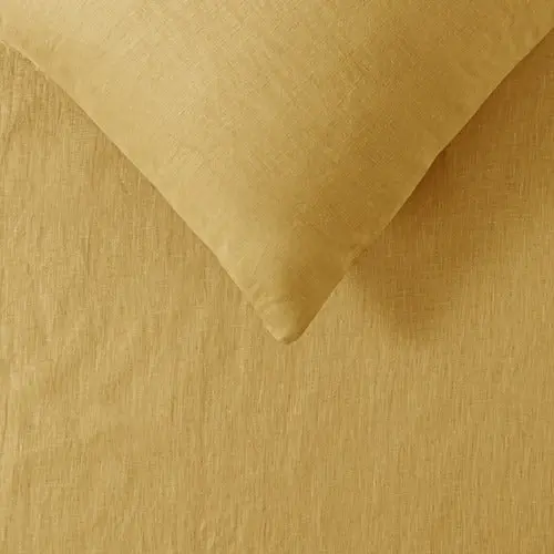 Vintage Design Ochre French Linen Quilt Cover Set