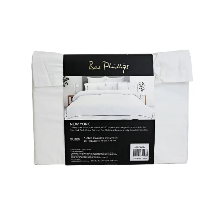 Bas Phillips New York Quilt Cover Set - White