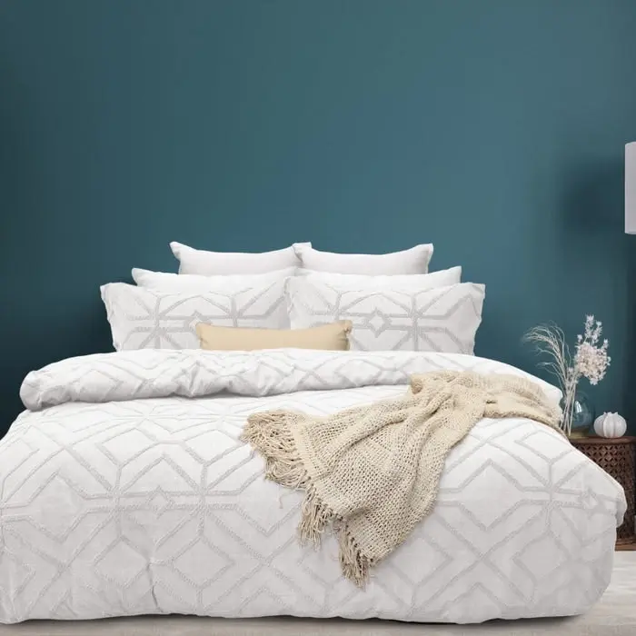 Bas Phillips Kalinda Tufted Quilt Cover Set - WHITE