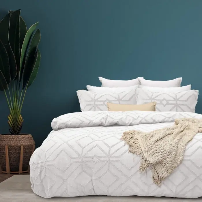 Bas Phillips Kalinda Tufted Quilt Cover Set - WHITE